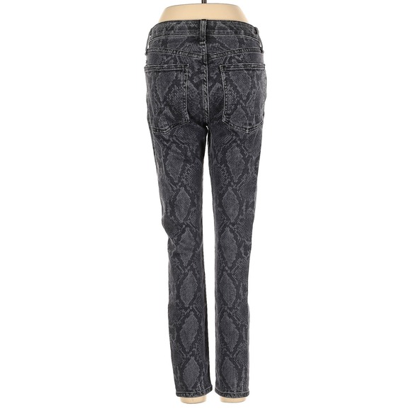 Rag & Bone Cate Mid-Rise Ankle Skinny Jeans Grey Snake Print Distressed 24 - Picture 4 of 12